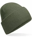 Hatstar Warme Damen Beanie Mütze | Herren Grobstrick Wintermütze | Wollmütze Strickmütze | Unisex für Damen und Herren | Weich und Dick (Olive)
