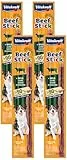 Vitakraft Beef Stick Wild, Hundeleckerli mit Wild, Fleischstick zum Belohnen, extra hoher Fleischanteil, Hundesnack, ohne Zusatz von Zucker (1x 12g) (Packung mit 4)