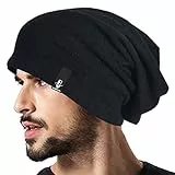 VECRY Männer Baumwolle Schwarze Mütze Slouch Schädel Winter Sommer Hüte