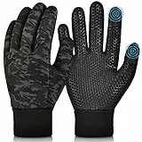 OOPOR Kinder Winter Handschuhe Touchscreen - Dick Anti-Rutsch Winddichte Winterhandschuhe für Jungen Mädchen Outdoor Laufen Junge Fahrradhandschuhe Camouflage Druck Weiche Warme 10-12 Jahren