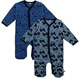 Pippi Baby - Jungen Nightsuit W/F -Buttons 2-pack PAJAMAS, Blau, 92 EU