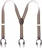 KANGDAI Hosenträger für Herren Breit Y Style 3.5 CM Mit Sehr 6 Starke Metall Clip Durable Elastic Verstellbare Hosenträger Geschenkbox für Herren und Damen