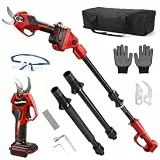 2-in-1 Akku Astschere Teleskop für Milwaukee 18V, Bürstenlosen Elektrische Baumschere, 2M Teleskopstange, 30 mm Schnitt, LCD-Display, Gartenschere zum Beschneiden von Bäumen Obstbäumen (ohne Akku)