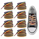 Leikedun 4 Paar Regenbogen Schnürsenkel Bunt - 140cm Flache Schuhbänder Breit & Dicke für Pride, LGBTQ Accessoires - Bunte Shoelaces für Sneaker, Vans, Converse, Laufschuhe (Neon Farben)