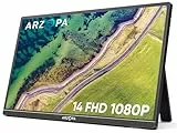 ARZOPA Portable Monitor, 14.0 Zoll 1920×1080 FHD IPS Tragbarer Monitor für Laptop mit Einzelstange, Unterstützt HDMI/Typ-C/USB-C, Augenschutz-Gaming-Bildschirm für Laptop/PC/Mac/PS3/4/5/Xbox