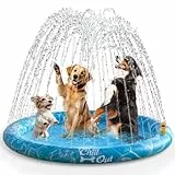 ALL FOR PAWS Hund Sprinkler Wasserpad Matte, Kühlende Spritzwasser Spielzeug Für Hunde Im Freien, rutschfeste Schwimm-Matte Für Den Sommer(150CM)