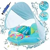 Baby Schwimmring mit Sonnendach Abnehmbaren,Schwimmring mit Sonnenschutz Verstellbare Schultergurte,Aufblasbarer Schwimmreifen Baby,Schwimmtrainer Float für ab 3-36 Monate