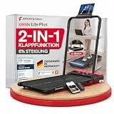 Sportstech sWalk Lite Plus Walking Pad Laufband für Zuhause, 2 in 1 klappbar, bis 12 km/h Treadmill & 6 km/h Walkmodus, manuelle Steigung, App-Steuerung, LED-Anzeige, Fernbedienung, bis 120 kg, leise