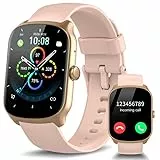 STECEi Smartwatch für Herren & Damen, 1,95'' HD Curved-Display, Bluetooth-Anruf entgegennehmen/tätigen, 112 Sportmodi, Fitnessuhr mit Schrittzähler/Schlafanalyse/Pulsmesser, IP68 wasserdicht, Rosa