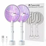 TMACTIME Elektrischer Mückenschläger4000V, Wiederaufladbar über USB, LED-Beleuchtung mit Akku, geeignet für Haus, Schlafzimmer, Küche, Balkon, 2 Stück