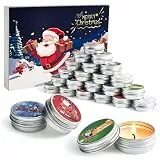 Moyel 24 Stück Adventskalender Kerzen 2025 Adventskalender 2025 Frauen Romantische Weihnachtskalender zum Befüllen Männer Ideen Duftkerzen Advent Calendar Junge Frau Kreativ Adventsdeko Innen
