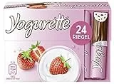 Yogurette Erdbeere Riegel – Fruchtig-frischer Geschmack von Magermilchjoghurt, Erdbeeren & zarter Vollmilchschokolade – Snack für zwischendurch – 1 Packung mit 24 einzeln verpackten Riegeln, 300 g