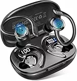 Bluetooth Kopfhörer Sport, 2025 In Ear Kopfhörer Kabellos Bluetooth 5.4 mit 6D Stereo/4 ENC Mic, 50H Noise Cancelling Ear buds, Over-Ear Sportkopfhörer mit Ohrhaken, IP7 Wasserdicht Ohrhörer für Sport
