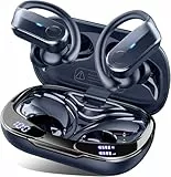 Ordtop Bluetooth Kopfhörer Sport, 70H In Ear Kopfhörer Bluetooth 5.4, HiFi Stereo Tiefer Bass Kabellose Kopfhörer mit 4 Noise Cancelling Mics, IPX8 Wasserdicht Ohrhörer mit Ohrhaken, LED-Anzeige USB-C