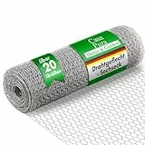 casa pura Maschendrahtzaun für Garten, Balkon und Kleintiere | Drahtzaun aus Sechseckdrahtgeflecht mit Maschenweite 13 mm | verzinkt | viele Größen | 100cm x 25m
