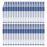 OFFICER PRODUCTS Gelkugelschreiber Kugelschreiber ‎/ 50 Stück (50er Pack) /Geltinte Farbe: Blau/Kugeldurchmesser: 0,5 mm/Gelstifte Gelschreiber/Wasserfeste und Nicht Verblassende Tinte/Gummigriff