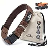 FREUDENTIER Hundehalsband - weich gepolstert mit Neopren, reflektierend & robust - Halsband Hund für kleine, mittelgroße & große Hunde (Chocolate, 40-65CM)