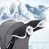 NINESPRING Handwärmer Kinderwagen,Handwärmer Für Kinderwagen Wasserfest Winddicht,Handwärmer Kinderwagen Universal,Kinderwagenmuff mit Warme Fleece,Handwärmer Für Buggy Zubehör,Schwarz