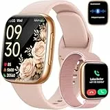 Smartwatch Damen Herren, 1,85″ AMOLED Touchscreen, Fitness Tracker mit Bluetooth Anrufen & KI, Herzfrequenz, SpO2, Schlaf- & Frauenzyklus-Tracking, 100+ Sportmodi, 3ATM Wasserdicht für iOS & Android