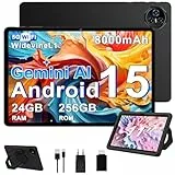 BIEGEDY 2026 Neuestes Tablet 11 Zoll Android 15 mit Gemini AI, 24 GB RAM + 256 GB ROM/2TB TF, Octa Core 2,0 GHz, 8000 mAh, GMS, Widevine L1, GPS, 5G WiFi 6 & BT 5.0, Tablet mit Schwarz Eva-Schwarz