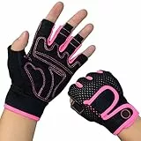 Nesirooh Fitness Handschuhe Herren Damen, Trainingshandschuhe für Gym, Krafttraining, Gewichtheben, Rudern, Radfahren (rosa, M)