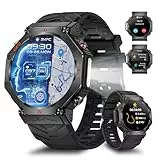 GPS Smartwatch Herren, 2025 Militär Smartwatch Sportuhr, 1.39'' Fitnessuhr Smart Watch für Android und ios, Wasserdichte Fitness Tracker mit Telefonfunktion/Herzfrequenz/AI/ChatGPT/über 100 Sportmodi