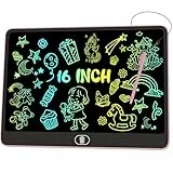16 Zoll Bunte LCD Schreibtafel, Große Zeichentafel Elektronischer Tablette mit Sperr-& Löschfunktion, Augenschutz-Kritzelblock, Spielzeug & Geschenke für Kinder & Erwachsene zu Hause, Schule - Rosa