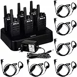 Retevis RT668 Funkgerät, Walkie Talkie Professionell Robustes, Funkgeräte Set Headset, 6 Wege Ladegerät, PMR446, VOX Handfunkgeräte mit Großer Reichweite für Hersteller,Lagerhaus(6 Stück, Schwarz)