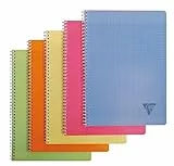 Clairefontaine 328116C - Spiralbuch Linicolor (DIN A4, 21 x 29,7 cm, französische Lineatur, 90 Blatt) 1 Stück farbig sortiert
