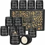 CREASHINE 12 Stück Geschenke für Männer, Geburtstagsgeschenk für ihn, Herren-Duftkerzen-Sets, Dankeschön-Kerzen im Glas für Vater, Ehemann, Bruder, Sohn, Familie, Weihnachten, Ruhestand, Geschenk für
