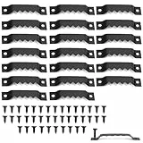 20 Stück Sägezahn Bildaufhänger Metall Bilderaufhänger mit Schrauben Bilderrahmen Aufhänger für Schwere Bilder LeinwäNde Uhren und Handwerksartikel (Schwarz)