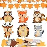 Huanmin 13 Herbst Tier Bastelsets für Kinder, Herbst Kreativset Herbst Bastelset, Filz Bastelset Herbst DIY Herbst Geschenk Herbstblatt mit Lgel Eule Fuchs Eichhörnchen, Herbstdeko Bastelhandwerk