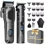 VGRPRO Haarschneidemaschine für Männer Professionell, Kabellose Haarschneidemaschine profi zum Haareschneider, Haarschneider Herren und Trimmer Set, Elektrischer Trimmer Herren mit Paket Box(Gray)