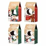 HEMOTON 16 Stück Keksverpackungen Weihnachten Keksschachtel mit Sichtfenster Keksdose Weihnachten Geschenkbox,20 x11x7 cm