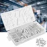 Kezidhp 200 Stück Feder Druckfedern Sortiment Set, Edelstahl Schwingfedern mit Box, Druckfedern, Zugfedern mit Haken,Stahlfedern, für Geräte, Handwerkzeuge, Auto
