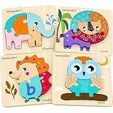 Beberolen Holzpuzzle ab 2 Jahr, Holzspielzeug Puzzle ab 2 und 3 Jahre, Montessori Spielzeug Lernspielzeug Geschenk für Kinder