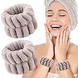 Sibba Damen-Armbänder Zum Waschen des Gesichts Saugfähige Handgelenk-Handtücher Handgelenk-Schweißband für Mädchen Verhindern DASS Wasser Ihre Arme Herunterläuft (Kaffee)