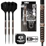 Harrows Wolfram Trinity Dartpfeil-Set, 97% Wolframstahlspitze, CNC-gefräste Premium-Barrels mit bronzefarbener TiN & schwarzer galvanisierter Beschichtung, Solo integrierter Schaft und Flight-System