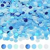 Hopton Konfetti 6000 Stück, Blau Konfetti Geburtstag Rund, Hochzeit Streudeko, Papier Pastell, Papier Confetti Tischdeko für Geburtstag Hochzeit Party Dekoration