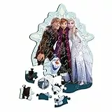 Trefl - Holzpuzzle: Frozen, Lieblings Eiskönigin - 50 Teile, Formen-Puzzle Wooden Puzzle, Unregelmäßige Formen, 10 Figuren, für Kinder ab 5 Jahren