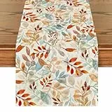 Artoid Mode Blätter Herbst Tischläufer, Saisonnal Küche Tisch Dekoration Drinnen Urlaub Party Dekor 40x140 cm