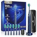 Elektrische Zahnbürste Schallzahnbürste für Erwachsene und Kinder Electric Toothbrush mit Reiseetui, 7 Zahnbürstenköpfen, 6 Modi & 3 Intensitätsstufen, 2-Min Timer Ultraschall Zahnbürsten (Blau)