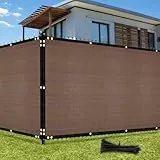 UIRWAY Sichtschutz Zaun 1,22m x 15,24m, Zaunblende Schattiernetz mit ösen 170 g/m² Blockade UV Schutz Windschutz HDPE Gewebe Netz mit Kabelbinder für Gartenzaun Gewächshaus (Braun)