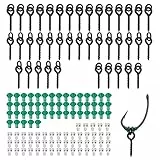 FYSL Angelhaken Set - 140 Stück mit 40 Stück Gewinde Boilie Köder Schrauben und 100 Stück Stopper, Hook Stops Angelhaken Set, Kreis Oval Köder Jig Haken Angelgerät Zubehör