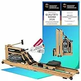 Christopeit Wasserrudergerät klappbar für Zuhause - Rudergerät Holz, Hybrid Wasser-Magnet-System, Kinomap, Bluetooth (Colorado - Bambus)