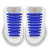 Inmaker No Tie Schnürsenkel für Unisex, Kinder und Erwachsene, elastisch, ohne Knoten für Sportschuhe, Laufschuhe, Sneaker, Stiefel, Silikon, dunkelblau, enfants