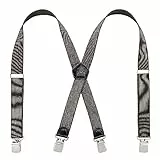 KANGDAI Hosenträger für Herren Breit 3.5cm sehr Starken 4 Metall Clip Arbeitshosen Motorradhose Hosenträger Einstellbar und Elastisch Einheitsgröße für Männer und Damen X Style