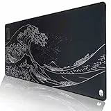 IMPACTRION Wave - Gaming Mauspad - XXL 900 x 400 - rutschfest - Wärmebehandelte Oberfläche für exaktes und schnelles Gleiten der Maus - einrollbar und wellenfrei