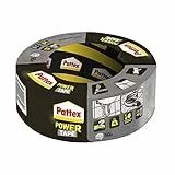Pattex Power Tape, extra starkes Gewebeband für Reparaturen und schwere Lasten, Duct Tape für fast alle Oberflächen, wasserdichtes Klebeband, silber, 1-er Pack, 50m x 50mm