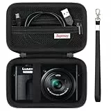 Supmay Kamera Fall für Panasonic LUMIX DC-TZ99E-K Kompakte Travel Zoom Kamera/LX10 ZS200D ZS200 ZS80 ZS100 ZS70 ZS60 Kamera, Schutzhülle Tasche mit Mesh Tasche für Akku Pack, Ladekabel, Schwarz